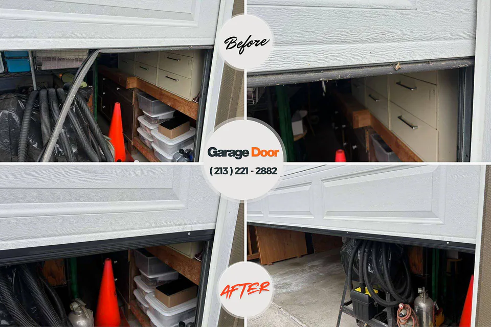 Before and after: garage door repair Brock Hall, MD